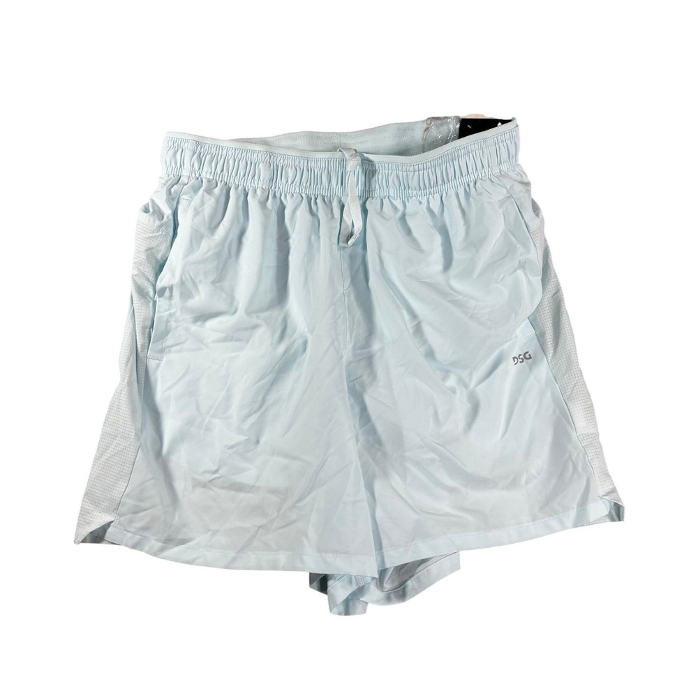 DSG Mens 5 Inch Stride Short Light Blue Athletic Fit Built-in Brief Small